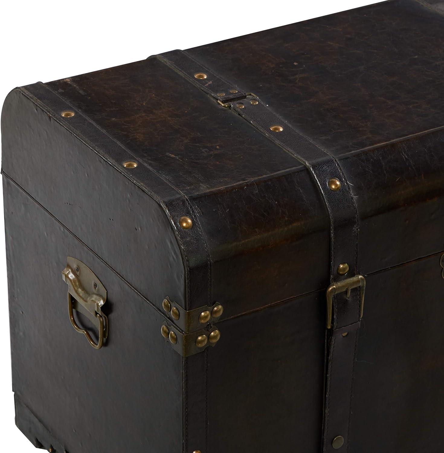 Deco 79 Wooden Decorative Trunk Nesting Upholstered Decorative Large ...
