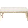 imageDeco 79 Glam Metal Bench CONVENIENTLY SIZED GreyWhite