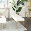 imageDeco 79 Glam Metal Bench CONVENIENTLY SIZED GreyWhite