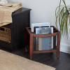 imageDeco 79 Wood 3 Slot Magazine Holder with Netting Side Panels 15quot x 11quot x 13quot Brown