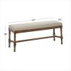 imageDeco 79 Wood Home Bench Entryway Bench with Burlap Seat Bedroom Bench 47quot x 16quot x 18quot BrownBrown