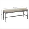 imageDeco 79 Wood Home Bench Entryway Bench with Burlap Seat Bedroom Bench 47quot x 16quot x 18quot BrownGrey