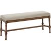 imageDeco 79 Wood Home Bench Entryway Bench with Burlap Seat Bedroom Bench 47quot x 16quot x 18quot BrownBrown