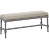 imageDeco 79 Wood Home Bench Entryway Bench with Burlap Seat Bedroom Bench 47quot x 16quot x 18quot BrownGrey