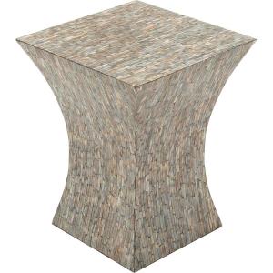 imageDeco 79 Mother of Pearl Shell Handmade Side End Accent Table Hourglass Shaped End Table Side Table 15quot x 15quot x 19quot Gray