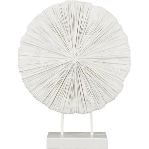 imageDeco 79 Polystone Coral Decorative Sculpture Textured Home Decor Statue with Bronze Stand Accent Figurine 7quot x 5quot x 12quot Light BlueCream