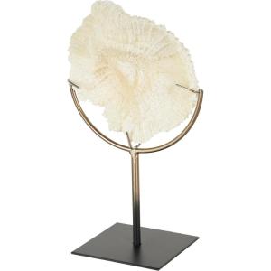 imageDeco 79 Polystone Coral Decorative Sculpture Textured Home Decor Statue with Bronze Stand Accent Figurine 7quot x 5quot x 12quot Light BlueLight Blue