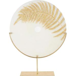 imageDeco 79 Polystone Coral Decorative Sculpture Textured Home Decor Statue with Bronze Stand Accent Figurine 7quot x 5quot x 12quot Light BlueWhite