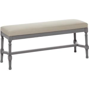 imageDeco 79 Wood Home Bench Entryway Bench with Burlap Seat Bedroom Bench 47quot x 16quot x 18quot BrownGrey