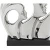 imageDeco 79 Ceramic Heart Family Love Sculpture with Black Base 11quot x 3quot x 11quot SilverSilver