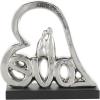imageDeco 79 Ceramic Heart Family Love Sculpture with Black Base 11quot x 3quot x 11quot SilverSilver