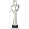 imageDeco 79 Ceramic Heart Family Love Sculpture with Black Base 11quot x 3quot x 11quot SilverSilver