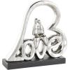 imageDeco 79 Ceramic Heart Family Love Sculpture with Black Base 11quot x 3quot x 11quot SilverSilver