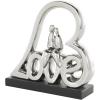 imageDeco 79 Ceramic Heart Family Love Sculpture with Black Base 11quot x 3quot x 11quot SilverSilver
