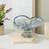 imageDeco 79 Glass Heart Ombre Decorative Bowl with Folded Curve Opening and Scalloped Base 11quot x 11quot x 6quot Blue