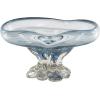 imageDeco 79 Glass Heart Ombre Decorative Bowl with Folded Curve Opening and Scalloped Base 11quot x 11quot x 6quot Blue