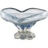 imageDeco 79 Glass Heart Ombre Decorative Bowl with Folded Curve Opening and Scalloped Base 11quot x 11quot x 6quot Blue