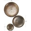 imageDeco 79 Metal Plate Home Wall Decor Large Metallic Disk Wall Sculpture Set of 3 Wall Art 36quot 27quot 22quotD GoldBronze