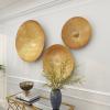 imageDeco 79 Metal Plate Home Wall Decor Large Metallic Disk Wall Sculpture Set of 3 Wall Art 36quot 27quot 22quotD GoldGold