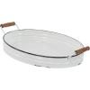 imageDeco 79 Metal Tray with Wood Handles Set of 2 21quot 18quotW White