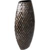 imageDeco 79 Mother of Pearl Shell Handmade Decorative Vase Geometric Mosaic Inspired Thin Centerpiece Vase Flower Vase for Home Decoration 12quot x 5quot x 24quot Black
