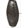 imageDeco 79 Mother of Pearl Shell Handmade Decorative Vase Geometric Mosaic Inspired Thin Centerpiece Vase Flower Vase for Home Decoration 12quot x 5quot x 24quot Black