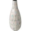 imageDeco 79 Mother of Pearl Shell Handmade Decorative Vase Mosaic Inspired Centerpiece Vase with Pastel Blue and Pink Accents Flower Vase for Home Decoration 8quot x 8quot x 19quot White8 x 9 x 21