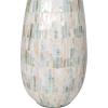 imageDeco 79 Mother of Pearl Shell Handmade Decorative Vase Mosaic Inspired Centerpiece Vase with Pastel Blue and Pink Accents Flower Vase for Home Decoration 8quot x 8quot x 19quot White8 x 9 x 21