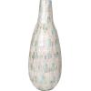imageDeco 79 Mother of Pearl Shell Handmade Decorative Vase Mosaic Inspired Centerpiece Vase with Pastel Blue and Pink Accents Flower Vase for Home Decoration 8quot x 8quot x 19quot White8 x 9 x 21