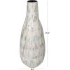 imageDeco 79 Mother of Pearl Shell Handmade Decorative Vase Mosaic Inspired Centerpiece Vase with Pastel Blue and Pink Accents Flower Vase for Home Decoration 8quot x 8quot x 19quot White8 x 9 x 21