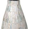 imageDeco 79 Mother of Pearl Shell Handmade Decorative Vase Mosaic Inspired Centerpiece Vase with Pastel Blue and Pink Accents Flower Vase for Home Decoration 8quot x 8quot x 19quot White8 x 8 x 19