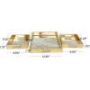 imageDeco 79 Plastic Geometric Living Room Decor Tray Mirrored Ottoman Tray Set of 3 Serving Tray 18quot 11quot 11quot W GoldGold