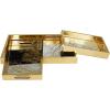 imageDeco 79 Plastic Geometric Living Room Decor Tray Mirrored Ottoman Tray Set of 3 Serving Tray 18quot 11quot 11quot W GoldGold