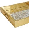 imageDeco 79 Plastic Geometric Living Room Decor Tray Mirrored Ottoman Tray Set of 3 Serving Tray 18quot 11quot 11quot W GoldGold