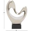 imageDeco 79 Polystone Abstract Decorative Sculpture Heart Home Decor Statue with Black Base Accent Figurine 10quot x 5quot x 14quot SilverSilver