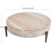 imageDeco 79 Wood Living Room Decor Tray Ottoman Tray with Black Metal Legs Serving Tray 12quot x 12quot x 4quot BrownCream