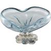 imageDeco 79 Glass Heart Ombre Decorative Bowl with Folded Curve Opening and Scalloped Base 11quot x 11quot x 6quot Blue