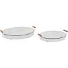 imageDeco 79 Metal Tray with Wood Handles Set of 2 21quot 18quotW White