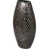 imageDeco 79 Mother of Pearl Shell Handmade Decorative Vase Geometric Mosaic Inspired Thin Centerpiece Vase Flower Vase for Home Decoration 12quot x 5quot x 24quot Black