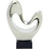 imageDeco 79 Polystone Abstract Decorative Sculpture Heart Home Decor Statue with Black Base Accent Figurine 10quot x 5quot x 14quot SilverSilver
