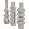 imageDeco 79 Ceramic Abstract Decorative Vase Bubble Inspired Centerpiece Vases with Varying Shapes Set of 3 Flower Vases for Home Decoration 3quot W 11quot H SilverSilver