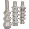 imageDeco 79 Ceramic Abstract Decorative Vase Bubble Inspired Centerpiece Vases with Varying Shapes Set of 3 Flower Vases for Home Decoration 3quot W 11quot H SilverSilver