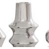 imageDeco 79 Ceramic Abstract Decorative Vase Bubble Inspired Centerpiece Vases with Varying Shapes Set of 3 Flower Vases for Home Decoration 3quot W 11quot H SilverSilver