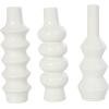 imageDeco 79 Ceramic Abstract Decorative Vase Bubble Inspired Centerpiece Vases with Varying Shapes Set of 3 Flower Vases for Home Decoration 3quot W 11quot H SilverWhite