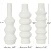 imageDeco 79 Ceramic Abstract Decorative Vase Bubble Inspired Centerpiece Vases with Varying Shapes Set of 3 Flower Vases for Home Decoration 3quot W 11quot H SilverWhite