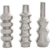 imageDeco 79 Ceramic Abstract Decorative Vase Bubble Inspired Centerpiece Vases with Varying Shapes Set of 3 Flower Vases for Home Decoration 3quot W 11quot H SilverSilver