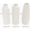 imageDeco 79 Ceramic Decorative Vase Dimensional Chevron Textured Centerpiece Vases with Varying Shapes Set of 3 Vases for Home Decoration 4quot W 11quot H GoldWhite