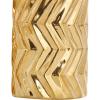 imageDeco 79 Ceramic Decorative Vase Dimensional Chevron Textured Centerpiece Vases with Varying Shapes Set of 3 Vases for Home Decoration 4quot W 11quot H GoldGold
