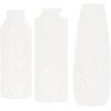 imageDeco 79 Ceramic Decorative Vase Dimensional Chevron Textured Centerpiece Vases with Varying Shapes Set of 3 Vases for Home Decoration 4quot W 11quot H GoldWhite