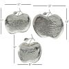 imageDeco 79 Metal Fruit Apple Tray Set of 3 9quot 11quot 13quotW SilverSilver
